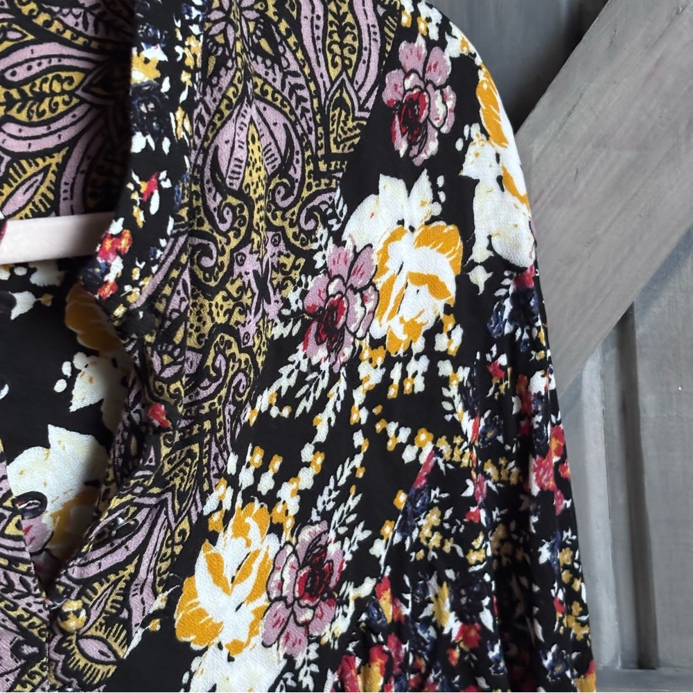 Free People Floral Tunic Blouse‎ Flowy Size S - Picture 13 of 13